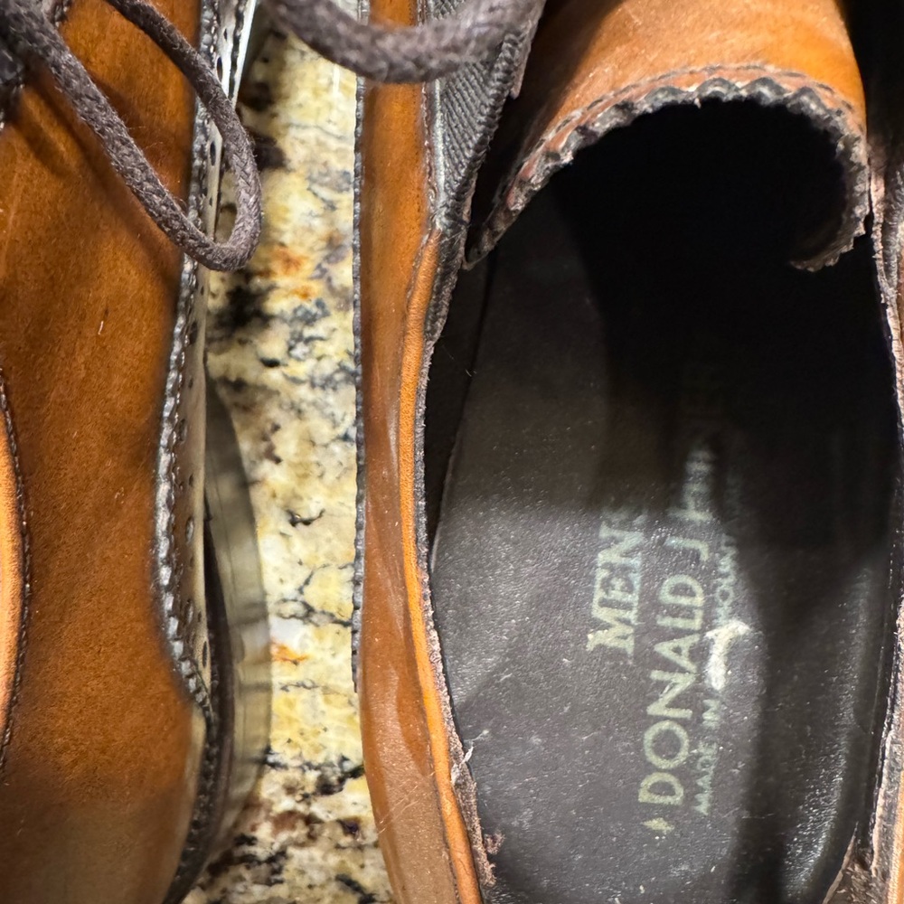 Donald J. Pliner Brown Leather Oxfords - Picture 3 of 8